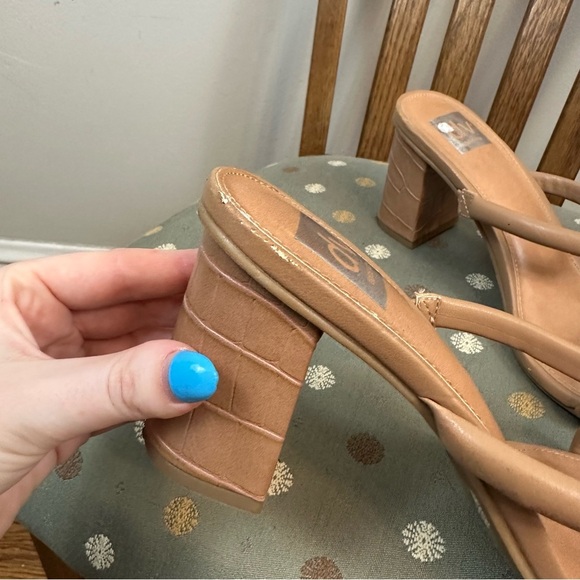 DV by Dolce Vita | Halsty Carmel Snake Material Heeled Sandals Size 9.5 - Picture 4 of 6